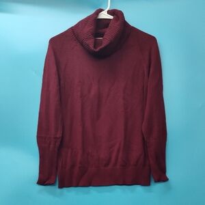 LOFT Rich Burgundy Cowl Neck Sweater